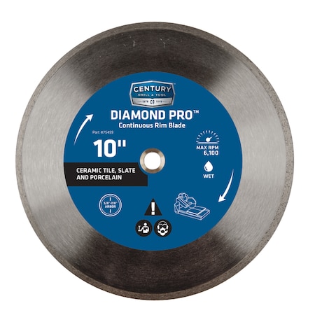 Century Drill & Tool Century Drill & Tool 10 in. D Diamond Continuous Rim Diamond Saw Blade 75459